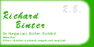 richard binter business card