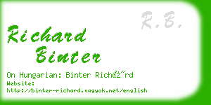 richard binter business card